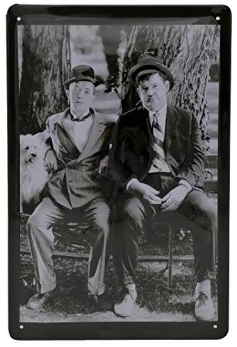Mehr Relief-Schilder hier... geprägtes Blechschild: DICK & DOOF, Stan Laurel und Oliver Hardy, Format: 30 x 20 cm, Filmplakat Reproduktion Wanddekoration