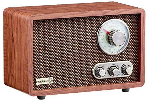 Nostalgie Kompaktanlage | Radio Holz mit Bluetooth | USB | SD Karten Slot | FM/AM | Musikanlage Retro Style | Stereoanlage | Küchenradio | Nostalgie Vintage Radio