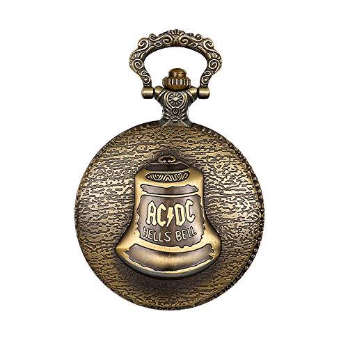 JewelryWe Taschenuhr Herren Analog Quarz Vintage Hängende Glocke Uhr Pocket Watch mit Halskette Kette
