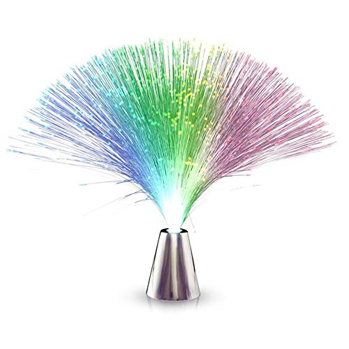 Gmuret Glasfaserlampe mit Farbwechsel, 7 Farben LED Glasfaserleuchte Fließender Farbwechsel Retrolampe Stimmungslicht