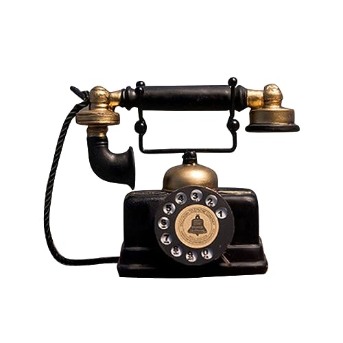 Operitacx 1 Stück Vintage-Telefonmodell Desktop-Ornament Bar-Dekoration Retro-Telefon Heimtelefone Retro-Heimtelefon Vintage-Drehtelefon Altes Handy Requisiten Kopfhörer