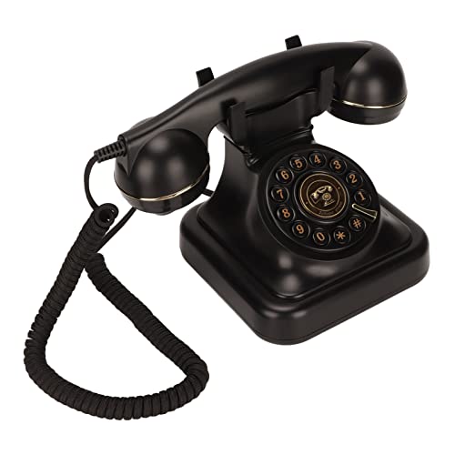 Vintage-Festnetztelefon, Klassisches Schnurgebundenes Retro-Telefon mit Altmodischer Scheibentaste, 1960er-Jahre-Vintage-Telefon mit Schnurgebundener Wählscheibe, Klassisch für Senioren, Heimbüro, Ein