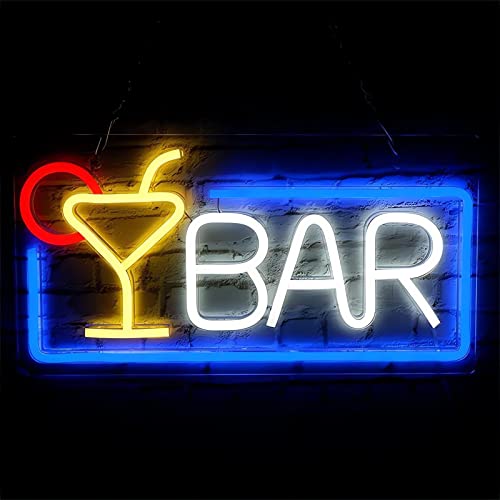 Amyzavls Neon Schild, Bar Neon Sign, USB Plug-and-Play, Led Bar Schild für Bars, Partys, Leuchtreklamen,Neon Light, Bar Deko Leuchtschild,Wanddekoration