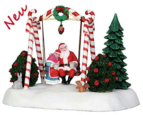 Lemax 24479 - Santa Swing - Weihnachtsmann schaukelt - Animiertes Tischstück - Santas Wonderland - Dekoration/Weihnachtsdeko - Weihnachtswelt/Weihnachtsdorf